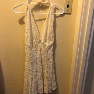 White lace halter dress
